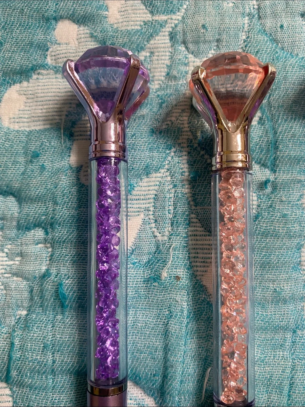 Set of 5 Diamond Topper Pens - Bling Crystal Filled Pens - Gift Idea
